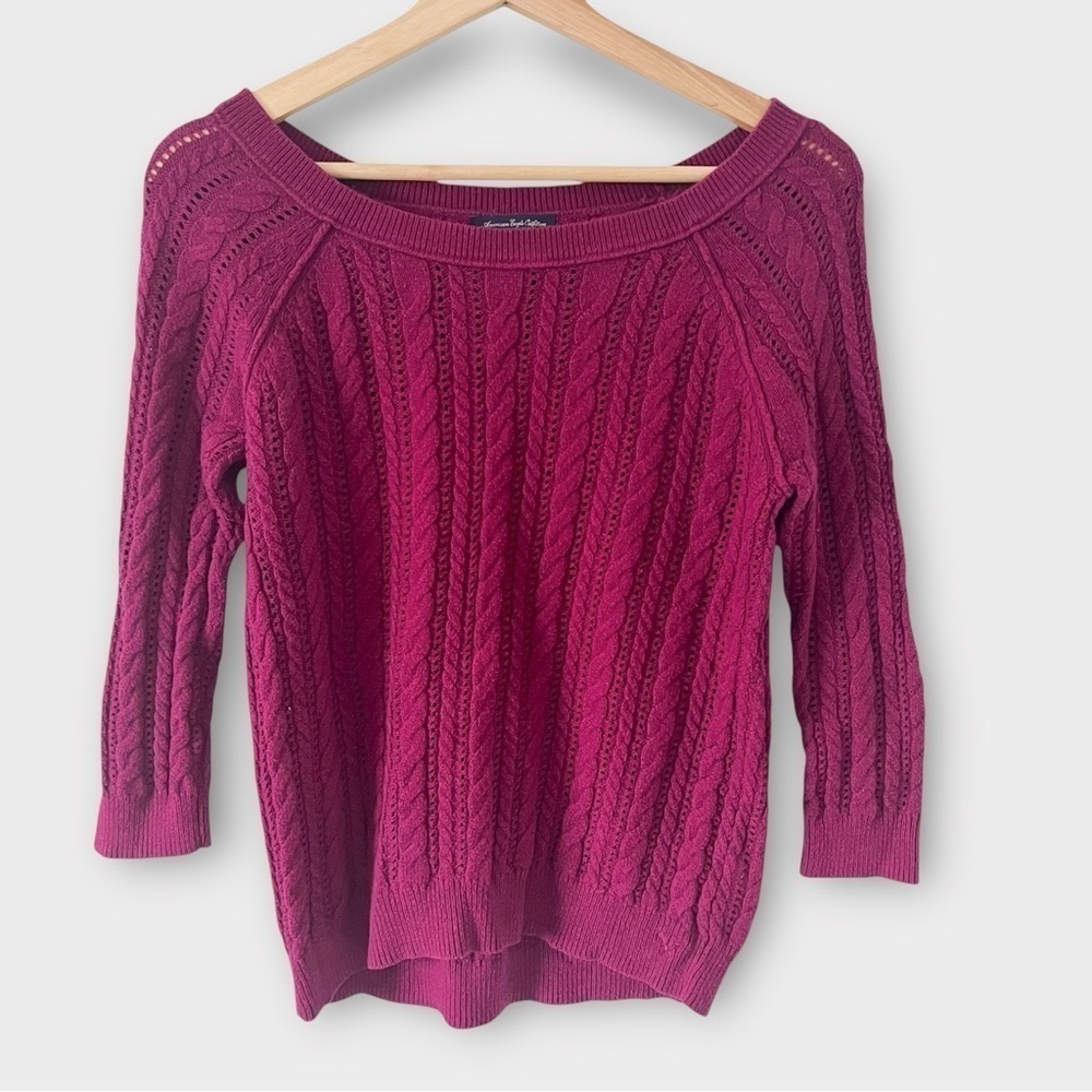 American Eagle Outfitters Cable Knit Sweater Sz XS - Picture 2 of 11